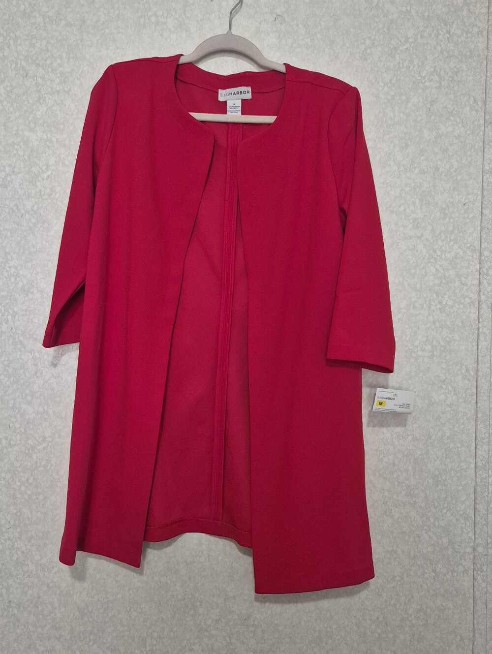 Sagharbor Red Open-Front Women's Topper Jacket-Size:M